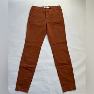 Ya Ya Lyocell Rusty Trousers Women's Size 8 Straight Legs Orange Pants Mid Rise
